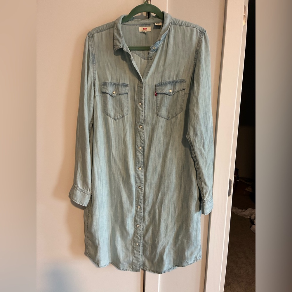 Levi's Sky Blue Denim Shirt Dress